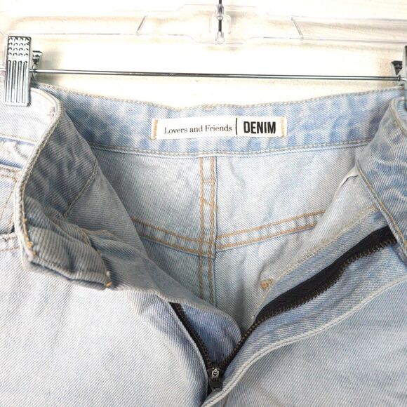 Lovers and Friends Womens Jack High Rise Distressed Light Wash Jean Shorts Sz 31 - Picture 4 of 11